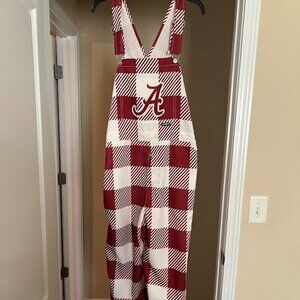 Alabama Crimson Tide Plaid Bib Overalls, Size L